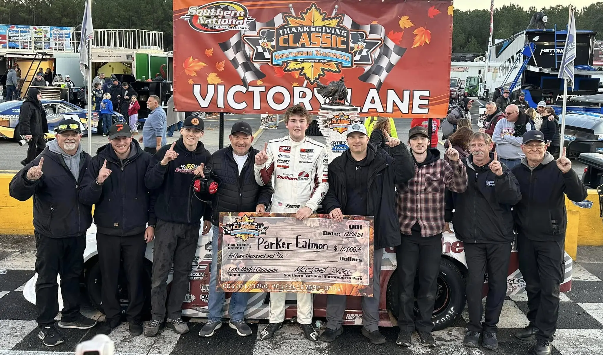 Hedgecock racing team celebrating victory