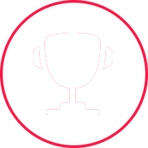 Trophy icon with red circle outline