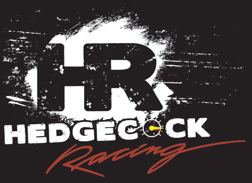 A black and white logo for the edge cock racing team.