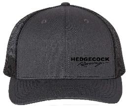 A black hat with the words " hedgecock racing ".