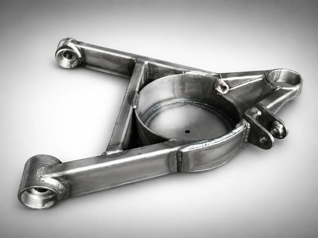 Close up of a metal object on a white surface, which appears to be a metal bracket