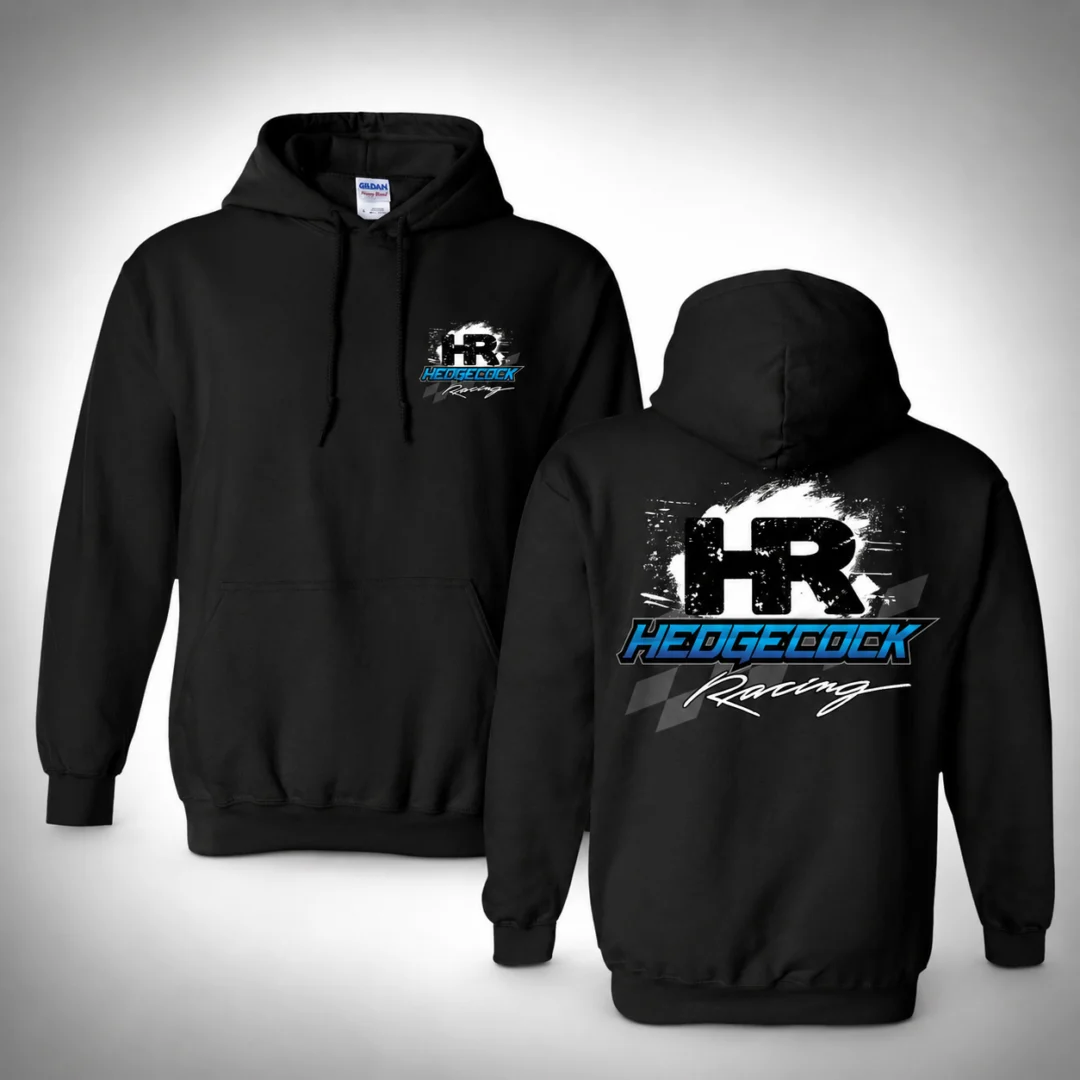 Two black hoodies with the words "" printed on them against a white background